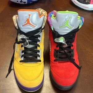 Jordan Sneakers with Yellow and Neon Green Accents
